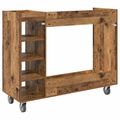 vidaXL Golfová skriňa s kolesom Staré drevo 120 x 45 x 98 cm