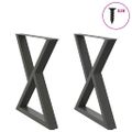 vidaXL Nohy k jedálenskému stolu 2 ks antracitové 80x(72-73,3) cm oceľové