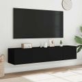 vidaXL TV nástenné skrinky s LED svetlami 2 ks čierne 80x35x31 cm