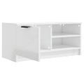 vidaXL TV stolík lesklý biely 80x35x36,5 cm spracované drevo