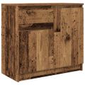 vidaXL Komoda so zásuvkou, staré drevo 71x35x65 cm, kompozitné drevo