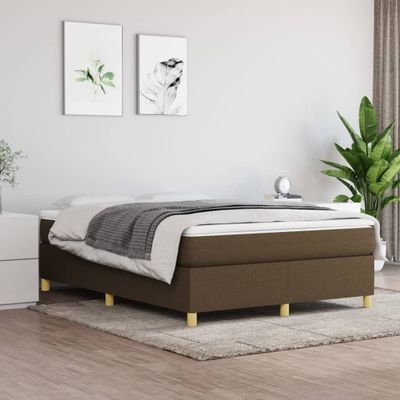 vidaXL Posteľný rám s boxspringom tmavohnedá 140x190 cm látka