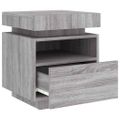 vidaXL Nočné stolíky s LED svetlami 2 ks sivé sonoma 40x39x48,5 cm