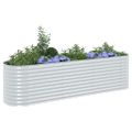 vidaXL Vyvýšený záhradný záhon 320x80x81cm,pozinkovaná oceľ,strieborný