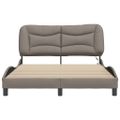 vidaXL Rám postele s LED bez matraca Hvar Taupe 140x190 cm Látka