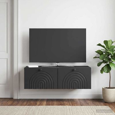vidaXL Nástenná TV skrinka Čierna 99 x 41 x 30 cm Kompozitné drevo