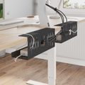 vidaXL Úložný box na káble pod stôl 2 ks Čierna 35 x 12 x 13 cm Oceľ