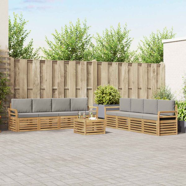 vidaXL Súpravy pohoviek 9 pcs Biela a svetlosivá 59 x 59 x 37 cm