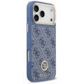 Puzdro Guess 4G Strass Logo & Big Strap Metal Buttons MagSafe pre iPhone 17 Pro Max modré