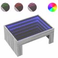 vidaXL Konferenčný stolík s nekonečnými LED sivý sonoma 70x50x30 cm