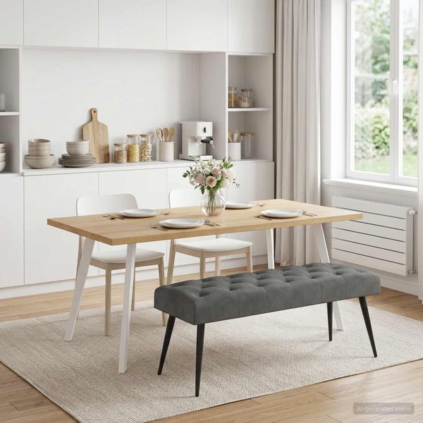 vidaXL Lavica s gombíkovým prešívaním Tmavosivá 110 x 40 x 46 cm Zamat