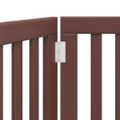 vidaXL Brána pre psa skladacia 3 panely hnedá 150 cm topoľové drevo