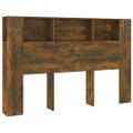 vidaXL Čelo postele so skrinkou dymový dub 160x18,5x104,5 cm