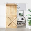 vidaXL Posuvné dvere 90 x 210 cm Masívne borovicové drevo (neupravené)