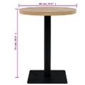 vidaXL Bistro stolík, MDF a oceľ, okrúhly, 60x75 cm, dubová farba