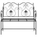 vidaXL Záhradná lavička 2 -Seater 104 x 54 x 93 cm Oceľ Čierna
