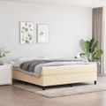 vidaXL Posteľný rám s boxspringom krémová 180x200 cm látka