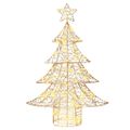 vidaXL Vianočný stromček 120 LED Teplá biela 120,5 cm PET