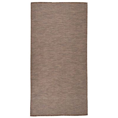 vidaXL Vonkajší koberec s plochým tkaním 100x200 cm hnedý