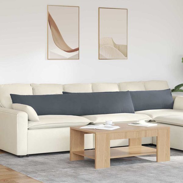 vidaXL Vankúše na pohovku 2 pcs Tmavo šedá 200 x 40 cm