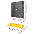 vidaXL Stena na náradie 500x1000 mm 50 háčikov PP