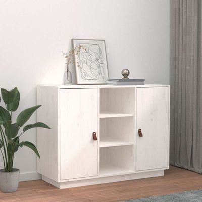 vidaXL Komoda biela 100x40x75 cm borovicový masív