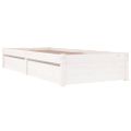 vidaXL Rám postele so zásuvkami biely 75x190 cm malé jednolôžko