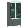 vidaXL Kreatívne úložisko pre deti ROROS Šedý a biely 90 x 45 x 180 cm