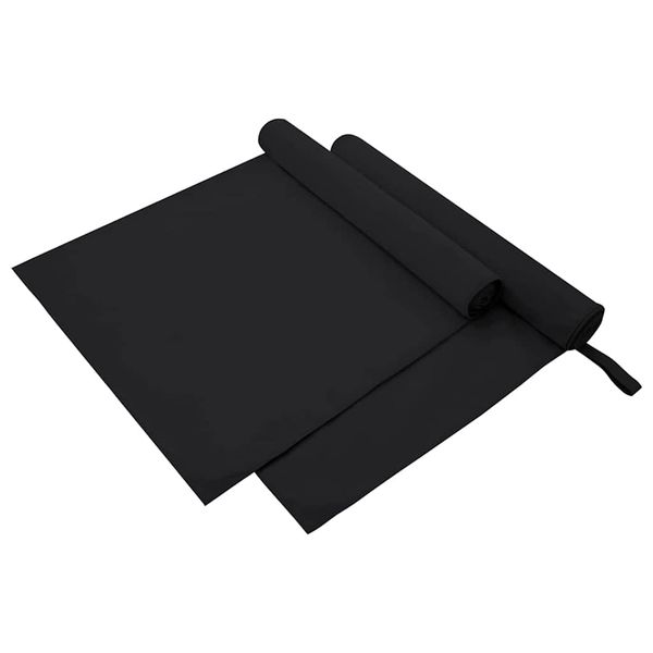 vidaXL Športové uteráky 2 pcs Čierna 180 x 90 cm Polyester a polyamid