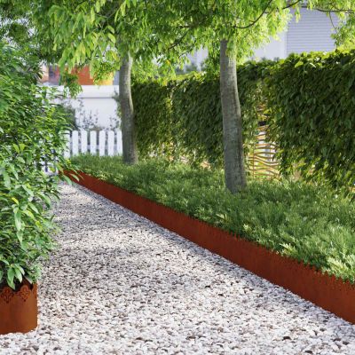 vidaXL Obrubníky trávnika 20 ks 103 x 0,05 x 22 cm Hrdzavý