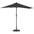 vidaXL Záhradný slnečník Čierna 294 x 150 x 223 cm Polyester a oceľ