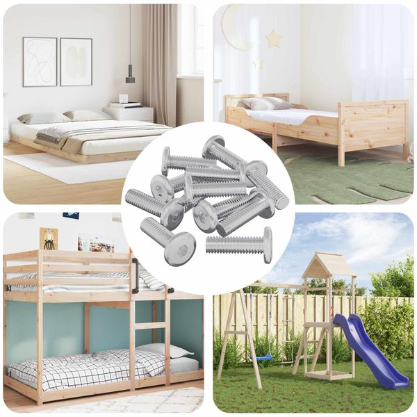 vidaXL Skrutka 12 pcs Strieborná 8 x 25 mm Oceľ