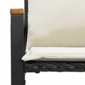 vidaXL lavička Čierna a krémová biela 115 x 65 x 72 cm Ratan