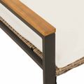 vidaXL lavička Bežová a smotanovo biela 115 x 65 x 72 cm Ratan