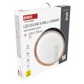 LED nástenné svietidlo ILVI, kruhové 45 W, stmievanie + CCT, čierna + drevo