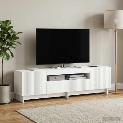 vidaXL LED TV kabinet Biela Kompozitné drevo