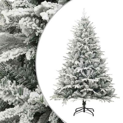 vidaXL Zasnežený umelý vianočný stromček zelený 180 cm PVC&PE