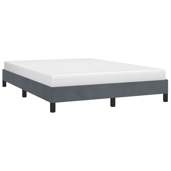 vidaXL Rám postele bez matraca, tmavosivý 137x190 cm, plný zamat