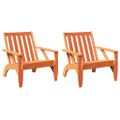 VidaXL záhradné stoličky Adirondack 2 ks Vosk Hnedá Masívne drevo