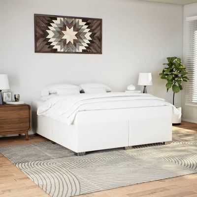 vidaXL Posteľný rám biely 180x200 cm umelá koža