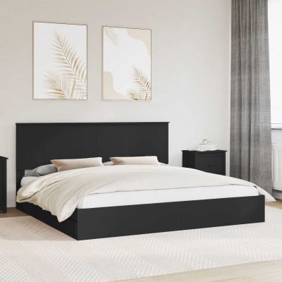 vidaXL Úložná posteľ so zásuvkou Čierna 200 x 200 cm Kompozitné drevo