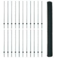 vidaXL Hexagonálny plot s stĺpom 50 x 1,4 m PVC potiahnutá oceľ Zelená