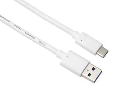 PremiumCord kábel USB-C - USB 3.0 A (USB 3.2 generation 2, 3A, 10Gbit/s) 0,5m biela