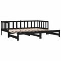 vidaXL Vysúvacia denná posteľ čierna 90x200 cm masívna borovica