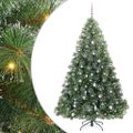 vidaXL Umelý vianočný stromček s 300 LED-i Zelená 240 cm PE a PVC
