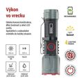 LED nabíjacie kovové svietidlo 300 lm, 700 mAh