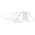 vidaXL Fóliovník s oceľovým rámom biely 28 m² 14x2x2 m