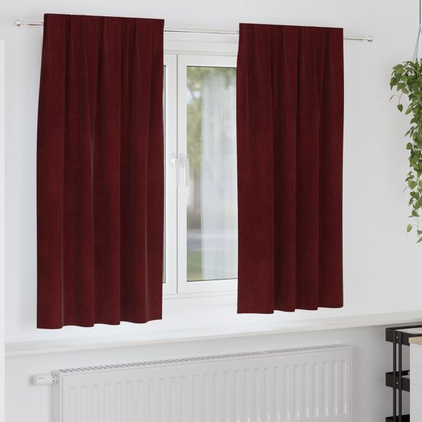 vidaXL Zatemňovacie závesy 2 pcs Víno červené 140 x 175 cm Zamat