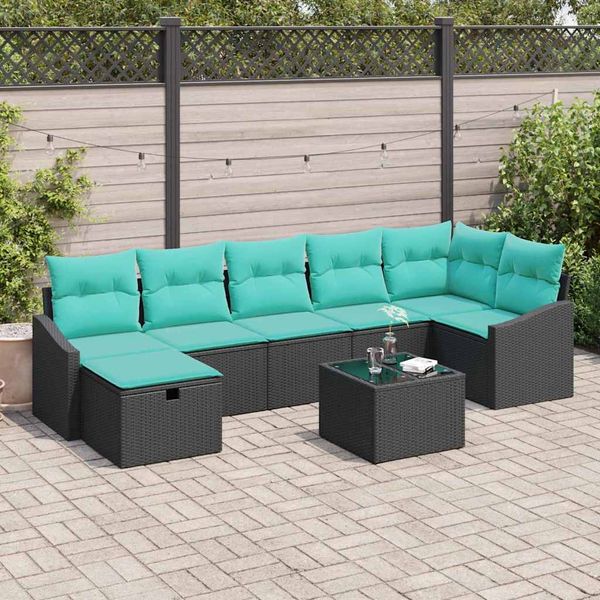 vidaXL Sada pohoviek s vankúšom s úložiskom 8 pcs polyratan
