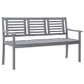 vidaXL 2-miestna záhradná lavica s vankúšom 150 cm sivá eukalyptus